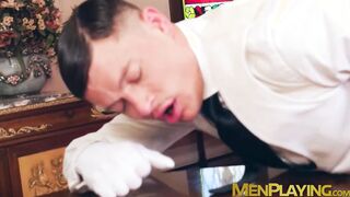 Satisfied with my butlers cock and balls sucking service