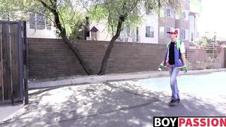 Big dick pokemon fan Kyle Rhodes jacks it off the hard way