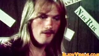Vintage gay studs bareback drilling ends with hot cum facial