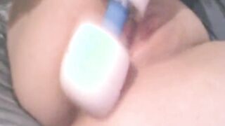 Hitachi rages over my inflated cunt