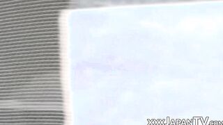 Pussy rubbing action and fingering with hot Japanese amateur