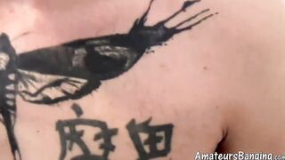 Hot amateur masturbating his rock hard cock with fleshlight