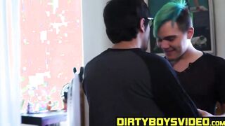 Bottom boy and his lover have steamy anal fuck session