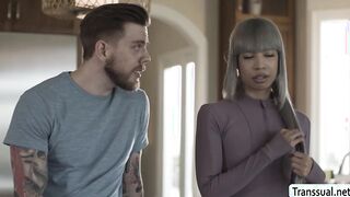 Smart Tgirl Itzel Saenz analed in the kitchen
