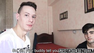 Cute straight Latino takes huge raw dick for money