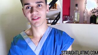 Straight latino twink paid to bareback and facial POV