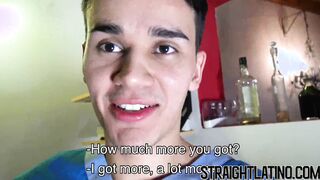Straight latino twink paid to bareback and facial POV