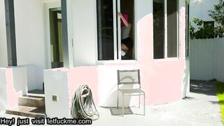 cumshot  petite girl caught trespassing and fucked