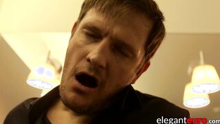 Classy Euro gets her pussy pounded and sprayed with cum