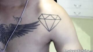 Horny amateur cock sucking his hung tattooed boyfriend