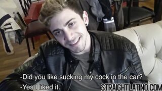 Handsome Latino deepthroats before bareback in POV