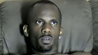 Iceberg jacks off his massive black dick like a champ