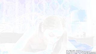 Summer Brooks sucks stepdads big cock before doggystyle fuck