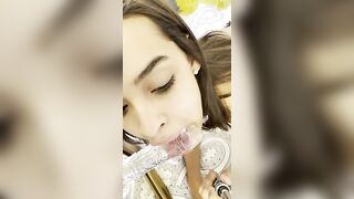 Hari De Lopo | Yourprincessmia Fucks Dildo on mirror and over glass table