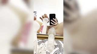 Hari De Lopo | Yourprincessmia Fucks Dildo on mirror and over glass table