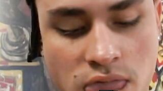 Hottest young latino shoots load after masturbation