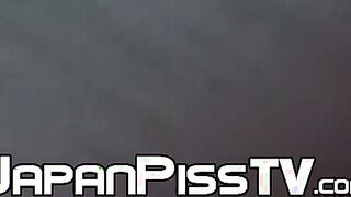 Classy Japanese babes recorded during pissing time