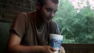 Cute twink Jake jerks his fat meat while sucking hard cock