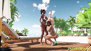 Lucky Girl Gets FUTA Shemale DP Threesome