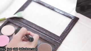Creampie brunette hard fuck and facial