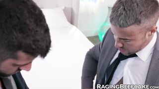 Cock hungry Beau Butler ganged up by hunk Colby and friend