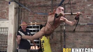 Kinky older guy dominates over submissive young homo