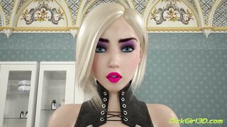 Dominant 3D Dickgirl Hardcore Throat Fuck