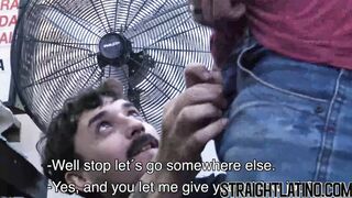 Latino bartender gets together with customer for bareback