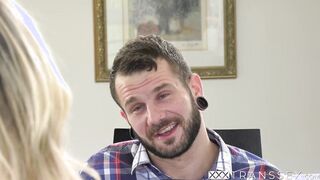 Sexy transgender teacher Casey Kisses banged hard missionary