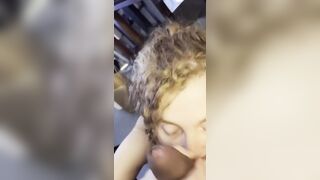 Redhead Slut Deepthroat Blowjob