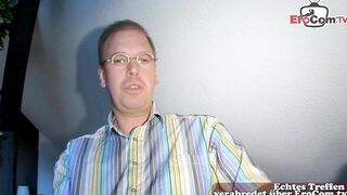 German turned on old grandma make real sex date with stranger at casting