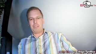 German turned on old grandma make real sex date with stranger at casting