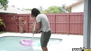 Big tits cute girl needs pool guy dick urgently