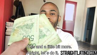 Straight jock takes money for raw bareback threesome POV