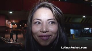 Parking lot pickup ends lucky with slutty Latina