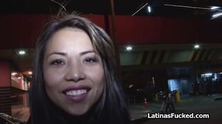 Parking lot pickup ends lucky with slutty Latina
