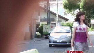 Japanese babe taped peeing in public by voyeur
