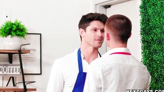 Rival waiters Theo Brady and Devin BANGED!
