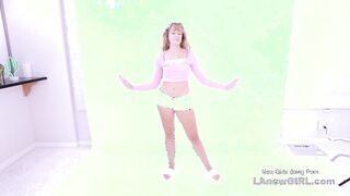 Beautiful blonde teases then gets fucked in studio