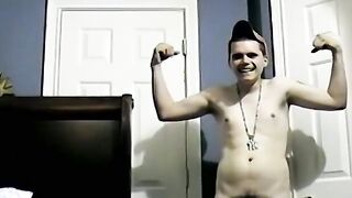 Straight guy Bruce enjoys pumping out a huge load of hot cum