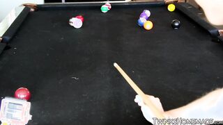 Pool game with twinks ends in hardcore bareback threesome