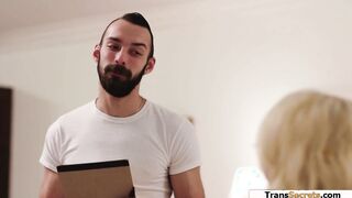 Bossy busty tgirl Gracie Jane anals guy