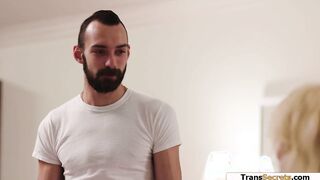 Bossy busty tgirl Gracie Jane anals guy