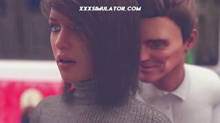 Stranger Fucks Horny Brunette MILF in Public Bus