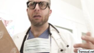 Aroused shemale Kasey Kei fucks doctors tight ass