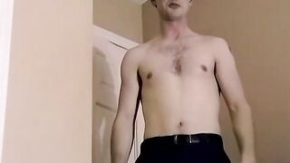 Straight guy Chris shows us his solo skills in his bedroom