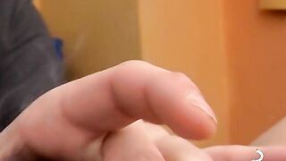 Adorable young man engages with self pleasure cumming hard