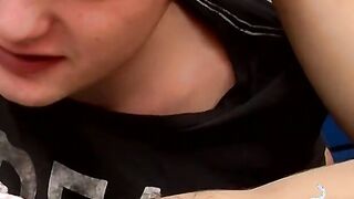 Adorable young man engages with self pleasure cumming hard