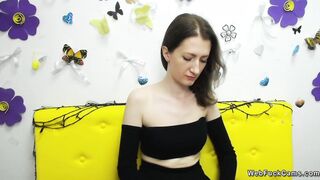 Amateur babe flashing part of tits on webcam show