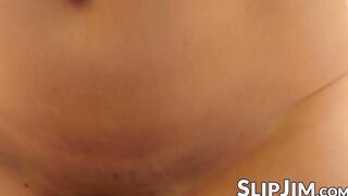 English slut gives her shaved pussy to her sir to enjoy